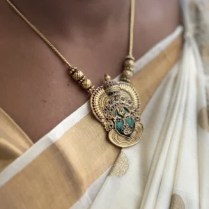 kathakali mid haram necklace – antique gold (new arrival)