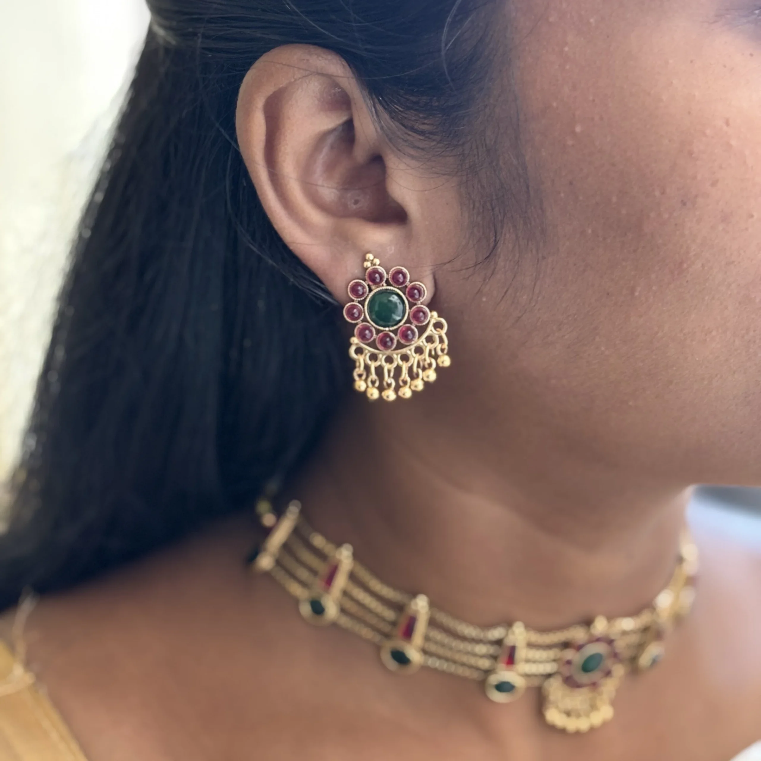 layered palaka choker – antique gold traditional jewellery layered palaka choker – antique gold traditional jewellery