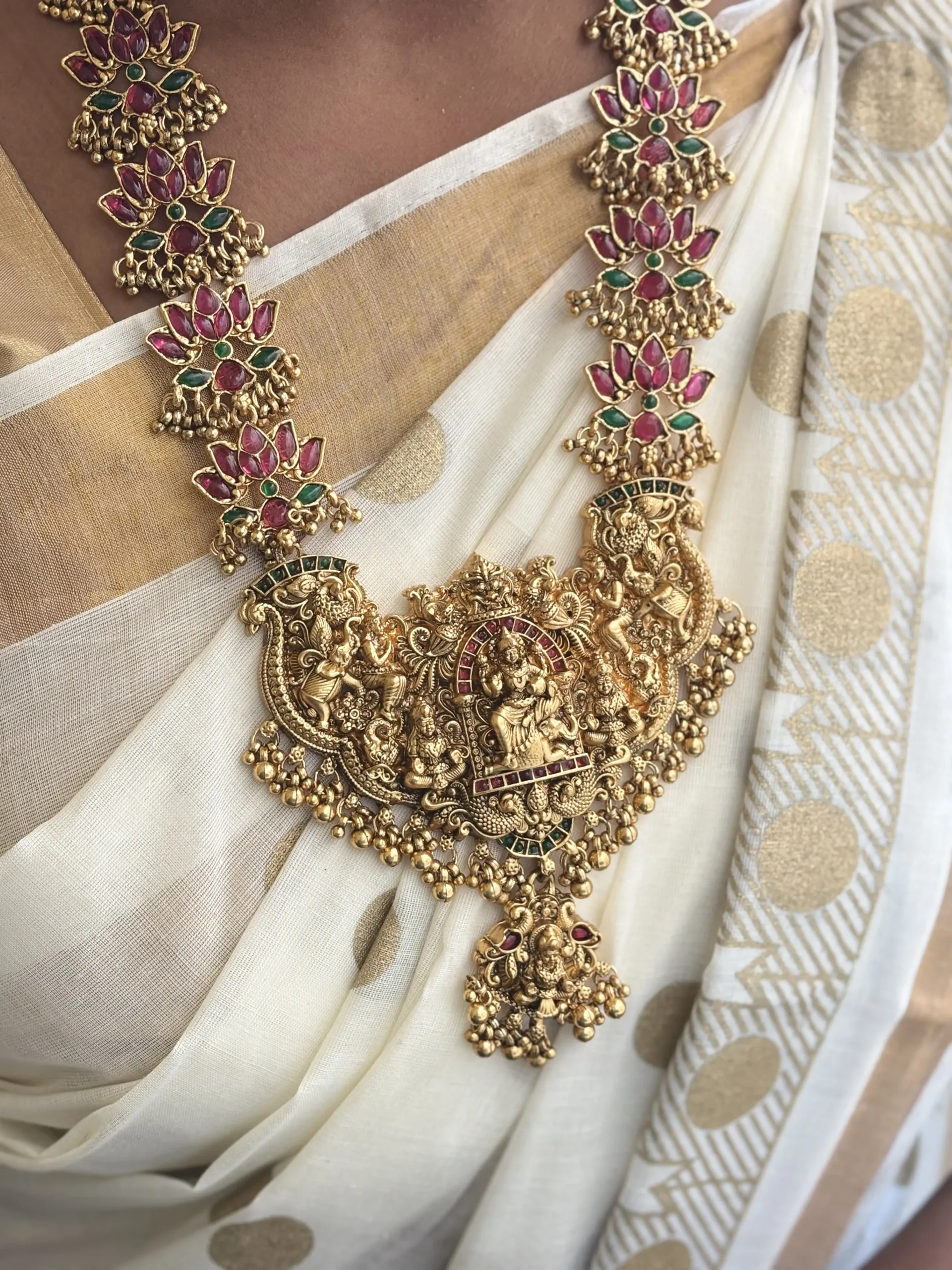 bridal pankaja haram – antique gold traditional jewellery bridal pankaja haram – antique gold traditional jewellery